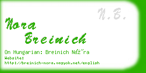 nora breinich business card